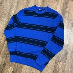 Chaps Vintage Striped Blue Black Sweater Medium